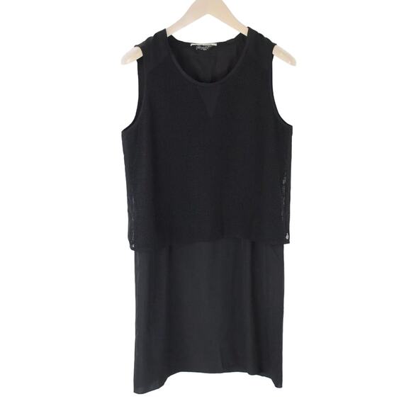 Maison Scotch Black Layered Sleeveless Round Neck Pullover Shift Dress sz 1 / S - Picture 2 of 11